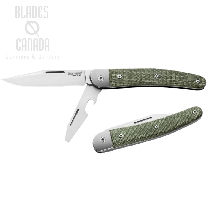 Lion Steel JK2 CVG Jack Slipjoint Folding Knife, M390 Double, Micarta Green